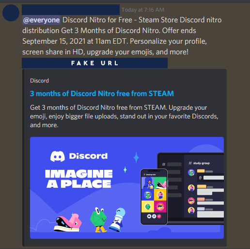 Discord phishing bericht