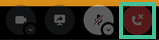 Discord voicechat waarbij de ophang-knop is uitgelicht