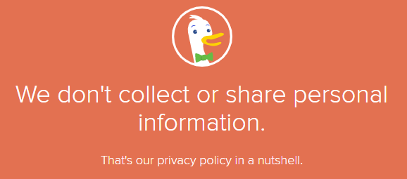 DuckDuckGo Privacy Policy pagina header