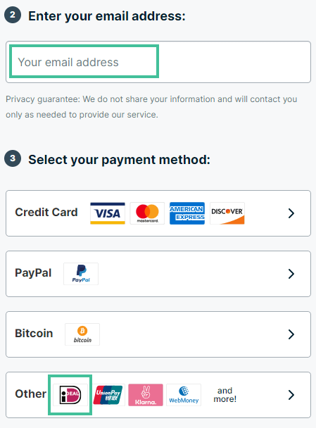 Screenshot van de aanmeldingspagina van ExpressVPN