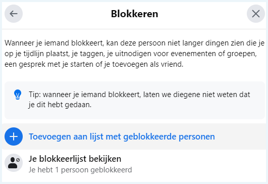 Facebook scherm 