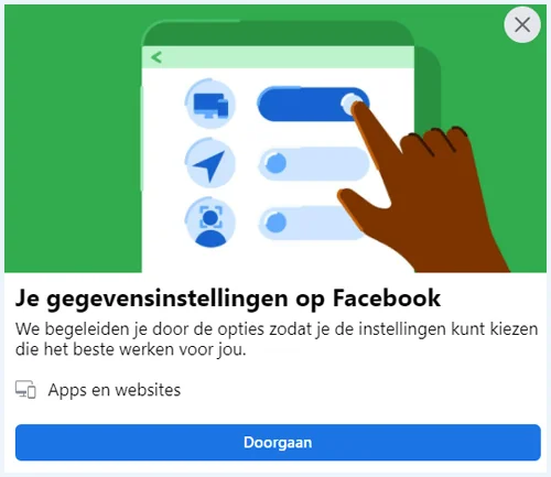 Facebook openingsscherm 