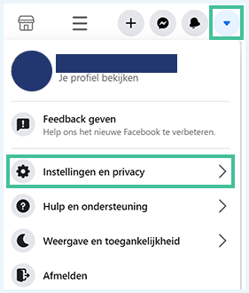 Facebook profiel met instellingen en privacy