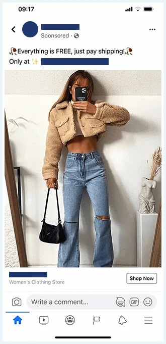 Facebook shopping scam