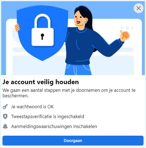 Facebook openingsscherm 