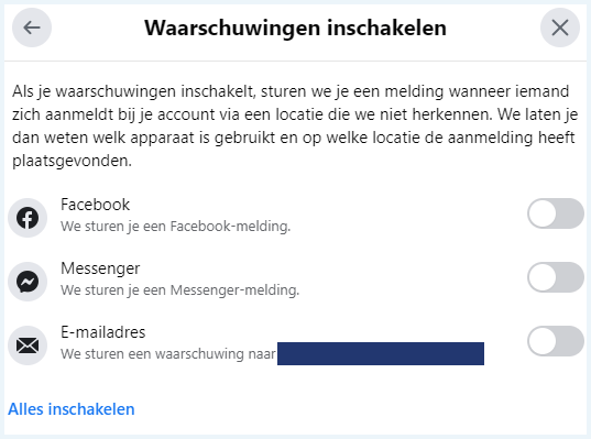Facebook scherm 