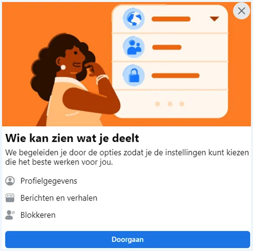 Facebook openingsscherm 