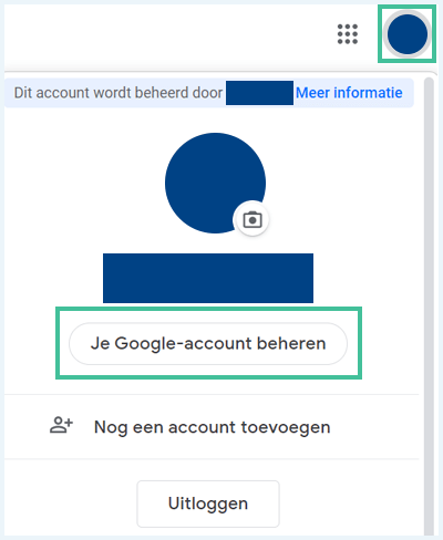 Google profiel account beheren