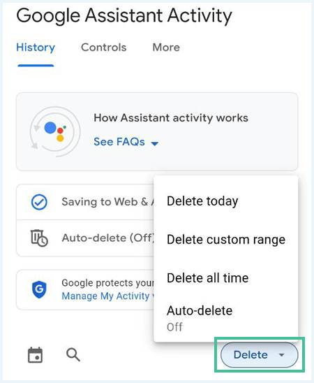 Google Assistant Activity waarbij