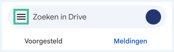 Hamburgermenu in Google Drive