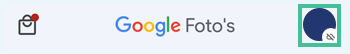 Google Foto's profiel omcirkeld