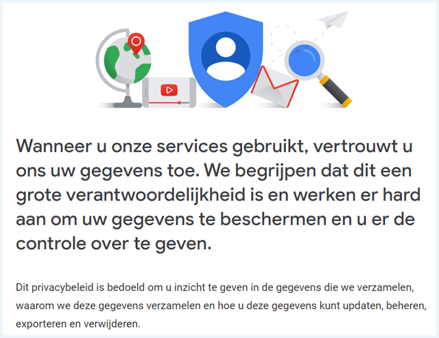 Google privacypagina