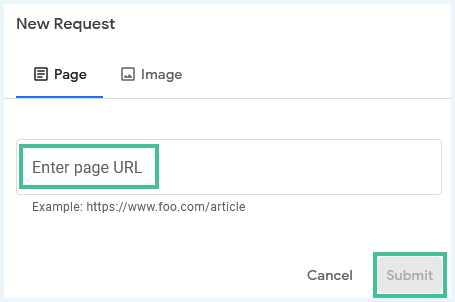 Formulier om een verzoek bij Google in te dienen om een pagina URL te verwijderen uit de resultaten