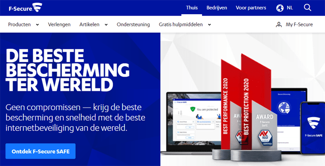 F-Secure website homepage