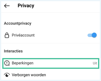 Instagram menu