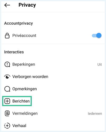 Instagram menu