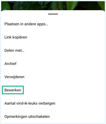Instagram menu waar