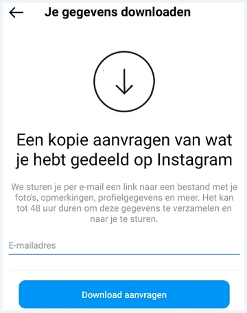 Screenshot van het scherm
