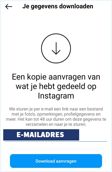 Instagram scherm