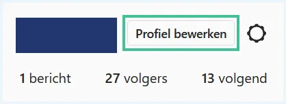 Instagram profiel waarbij