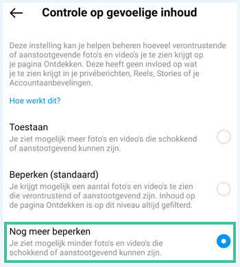 Instagram scherm
