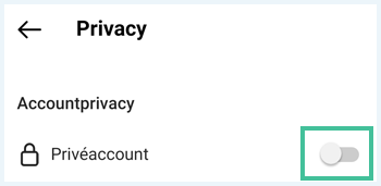 Instagram Privéaccount optie