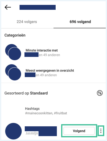 Instagram scherm