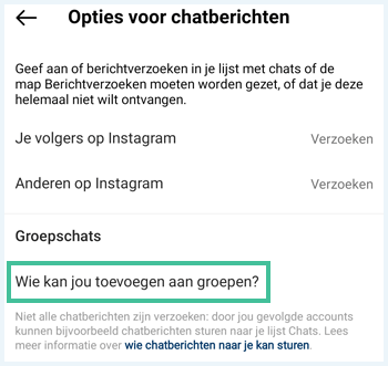 Instagram scherm