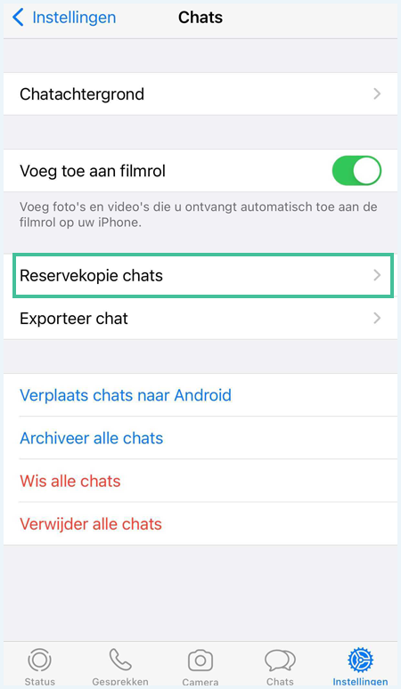 WhatsApp scherm