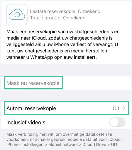 WhatsApp scherm
