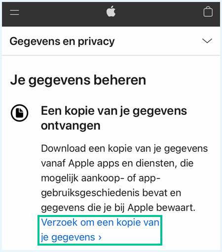 Apple ID website waarbij