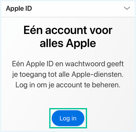 Apple ID website login-pagina
