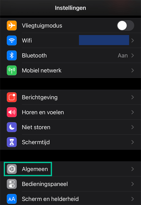 iPhone instellingen waarbij