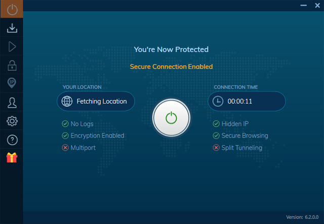 Ivacy software waarbij de VPN aanstaat