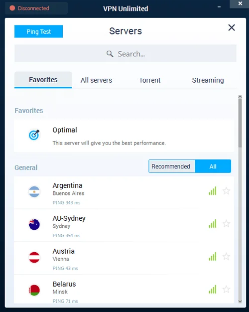 VPN Unlimited Servers