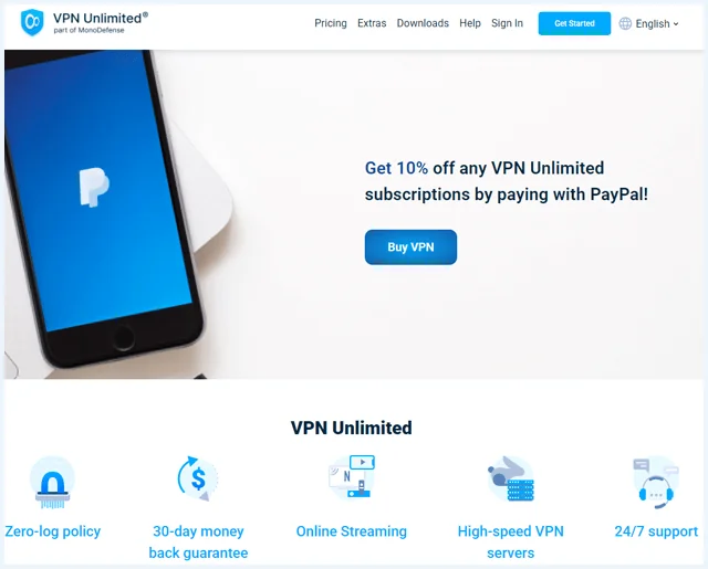 VPN Unlimited Website Homepage