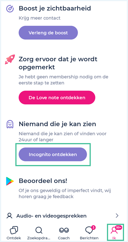 Mobiele versie van Lexa waarbij