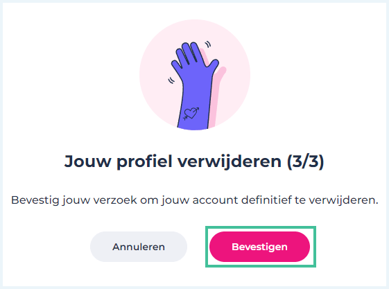 Stap 3 van het proces om je Lexa-account te verwijderen