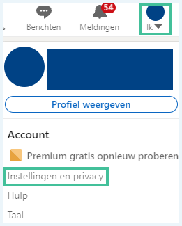 Screenshot van LinkedIn waarbij