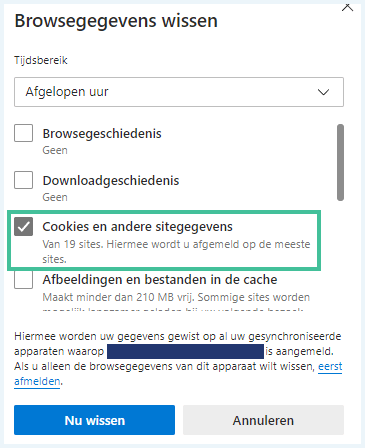 Microsoft Edge scherm