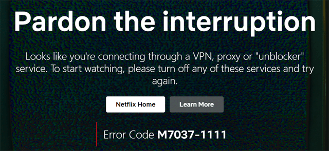 Netflix error melding wanneer je een VPN gebruikt