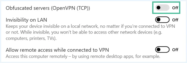 NordVPN software scherm