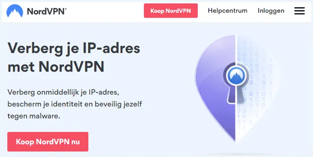 NordVPN website pagina over het verbergen van je IP-adres