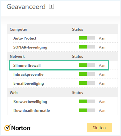 Screenshot van de