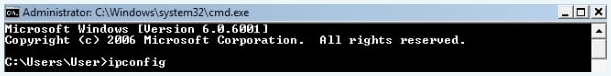 Opdrachtprompt ipconfig Commando