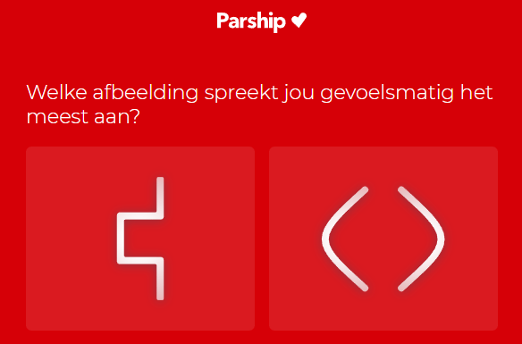 Voorbeeldvraag van Parship bij het aanmaken van een account