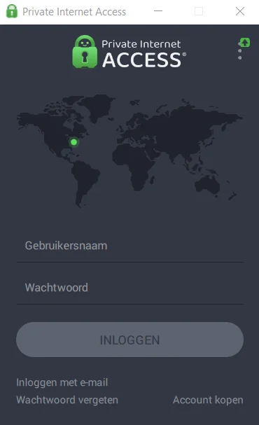 PIA loginscherm