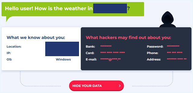 Planet VPN homepage sectie