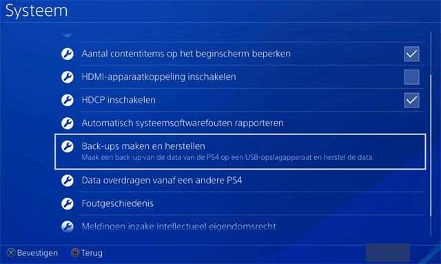 PS4 scherm