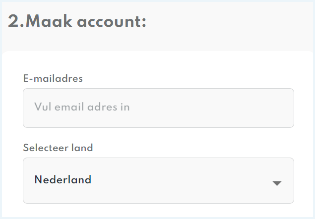 PrivadoVPN account aanmaken formulier